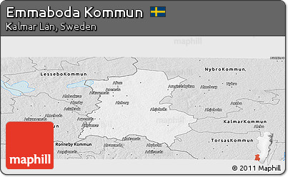 Silver Style Panoramic Map of Emmaboda Kommun
