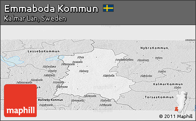 Silver Style Panoramic Map of Emmaboda Kommun