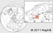 Blank Location Map of Kalmar Län, within the entire country