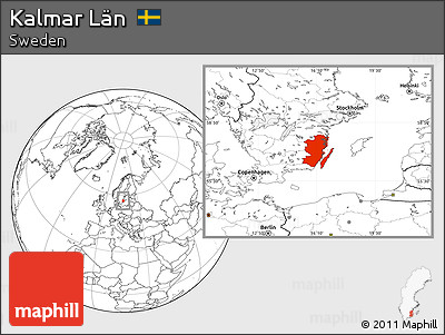 Blank Location Map of Kalmar Län