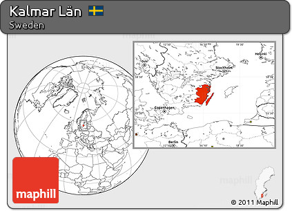 Blank Location Map of Kalmar Län