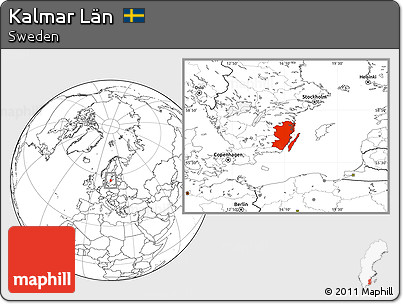 Blank Location Map of Kalmar Län