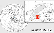 Blank Location Map of Kalmar Län, highlighted country, within the entire country