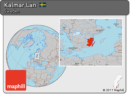Gray Location Map of Kalmar Län