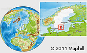 Physical Location Map of Kalmar Län, highlighted country, within the entire country