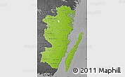 Physical Map of Kalmar Län, darken, desaturated