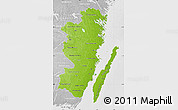 Physical Map of Kalmar Län, lighten, desaturated