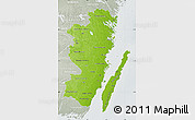 Physical Map of Kalmar Län, lighten, semi-desaturated