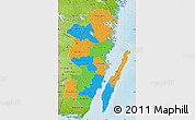 Political Map of Kalmar Län, physical outside