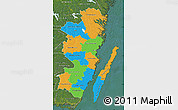 Political Map of Kalmar Län, satellite outside