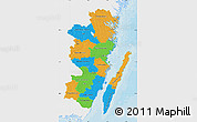 Political Map of Kalmar Län, single color outside