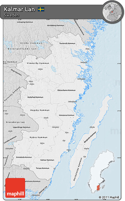 Silver Style Map of Kalmar Län