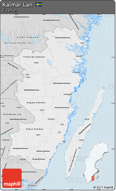 Silver Style Map of Kalmar Län