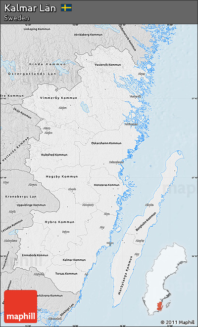 Silver Style Map of Kalmar Län