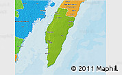 Physical 3D Map of Mörbylanga Kommun, political outside