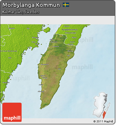 Satellite 3D Map of Mörbylanga Kommun, physical outside