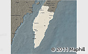 Shaded Relief 3D Map of Mörbylanga Kommun, darken