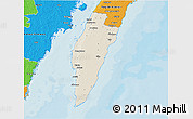 Shaded Relief 3D Map of Mörbylanga Kommun, political outside