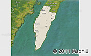 Shaded Relief 3D Map of Mörbylanga Kommun, satellite outside