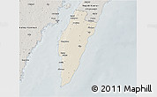 Shaded Relief 3D Map of Mörbylanga Kommun, semi-desaturated