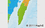 Physical Map of Mörbylanga Kommun, political outside