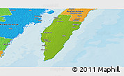 Physical Panoramic Map of Mörbylanga Kommun, political outside