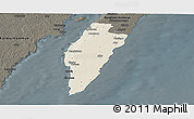 Shaded Relief Panoramic Map of Mörbylanga Kommun, darken