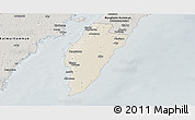 Shaded Relief Panoramic Map of Mörbylanga Kommun, semi-desaturated