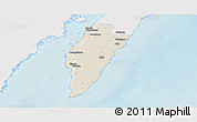 Shaded Relief Panoramic Map of Mörbylanga Kommun, single color outside