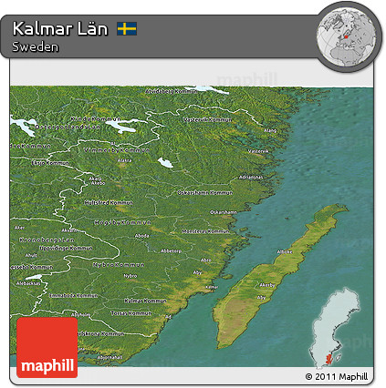 Satellite Panoramic Map of Kalmar Län