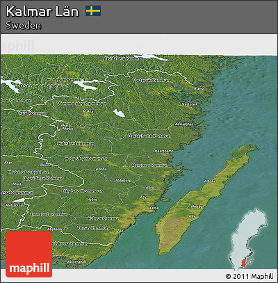Satellite Panoramic Map of Kalmar Län