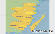 Savanna Style Panoramic Map of Kalmar Län, single color outside