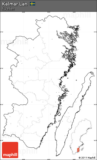 Blank Simple Map of Kalmar Län, cropped outside, no labels