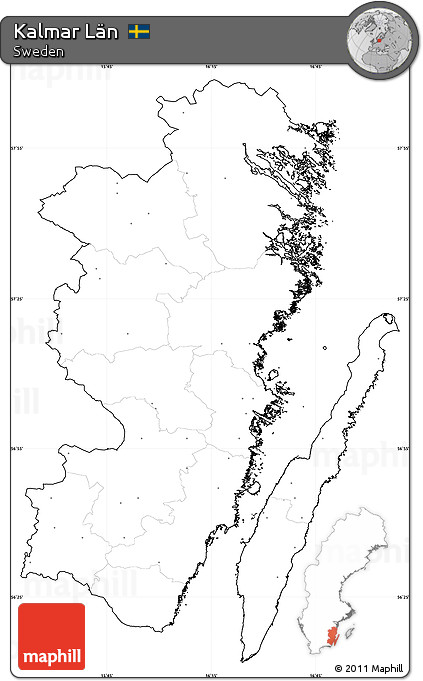 Blank Simple Map of Kalmar Län, cropped outside, no labels