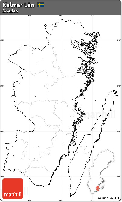 Blank Simple Map of Kalmar Län, cropped outside, no labels