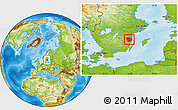 Physical Location Map of Västervik Kommun