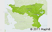 Physical 3D Map of Kristianstadt Län, lighten