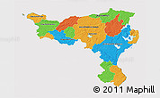 Political 3D Map of Kristianstadt Län, cropped outside