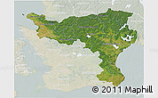 Satellite 3D Map of Kristianstadt Län, lighten