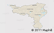 Shaded Relief 3D Map of Kristianstadt Län, cropped outside