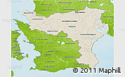 Shaded Relief 3D Map of Kristianstadt Län, physical outside