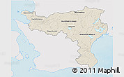 Shaded Relief 3D Map of Kristianstadt Län, single color outside