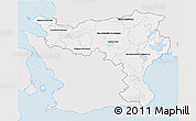 Silver Style 3D Map of Kristianstadt Län, single color outside