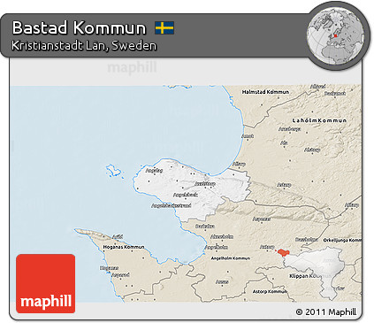Classic Style 3D Map of Bastad Kommun