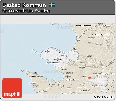 Classic Style 3D Map of Bastad Kommun