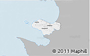 Gray 3D Map of Bastad Kommun, single color outside