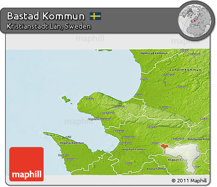 Physical 3D Map of Bastad Kommun