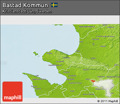 Physical 3D Map of Bastad Kommun