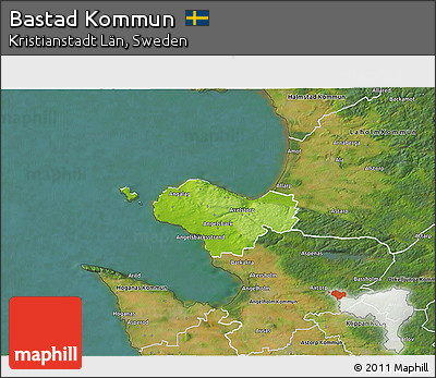 Physical 3D Map of Bastad Kommun, satellite outside