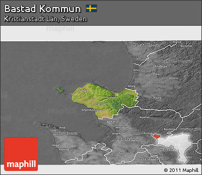 Satellite 3D Map of Bastad Kommun, desaturated